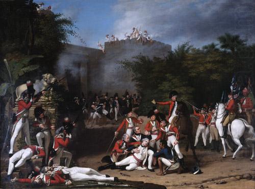 Robert Home Death of Colonel Moorhouse at the Storming of the Pettah Gate of Bangalore oil painting picture